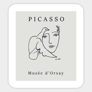 Picasso abstract women line art Sticker